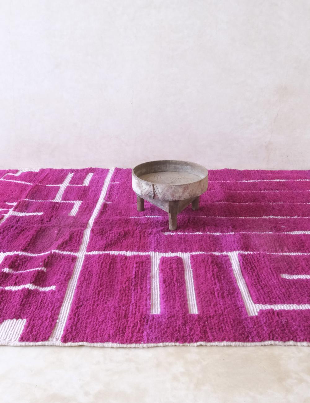 Moroccan Magenta Wool Rug 8.2 x 6.3 ft / 249 x 192 cm