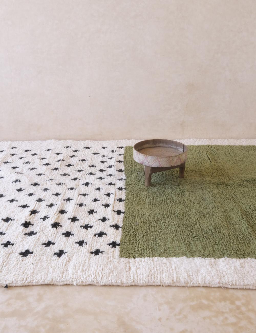 Moroccan Green Handmade Rug 10.3 x 7.3 ft / 313 x 224 cm