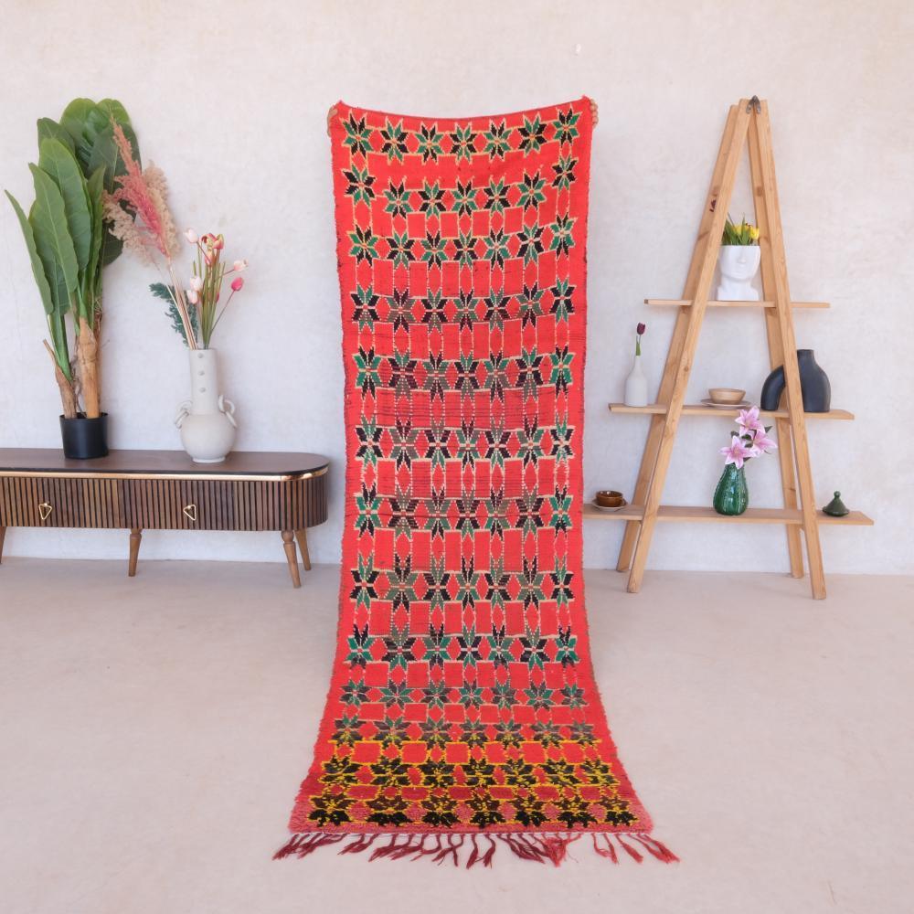 Moroccan Handmade Boujad Runner Rug 9.3 x 2.6 ft / 284 x 82 cm - Surcoma
