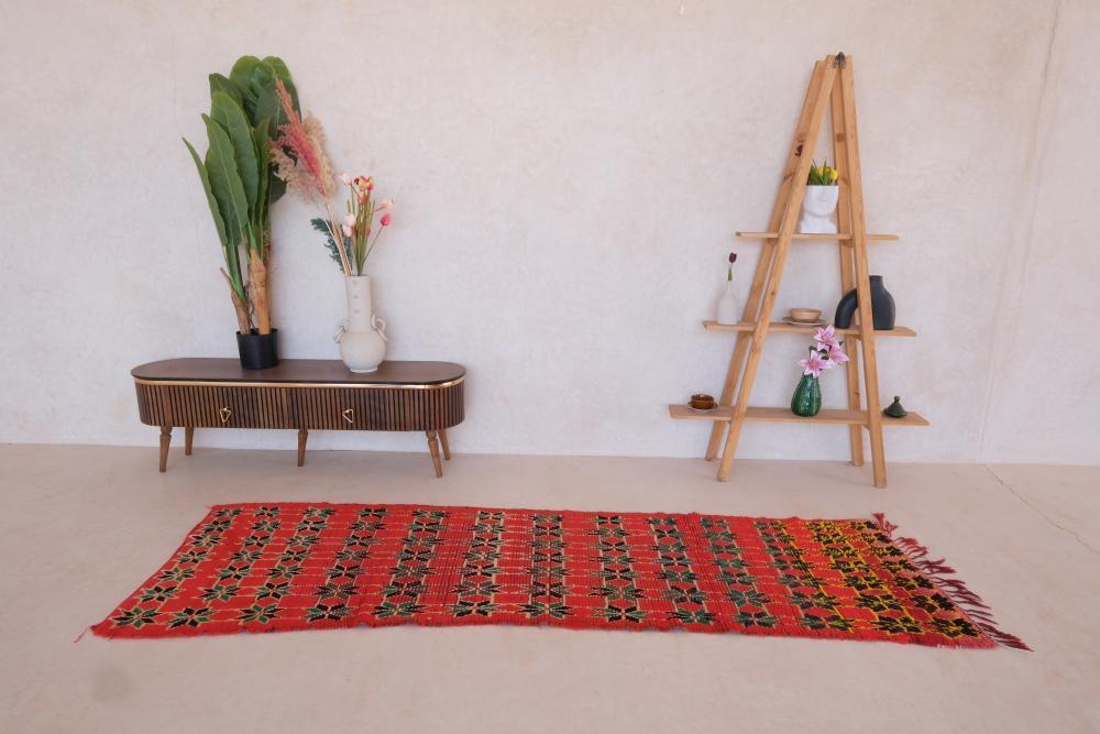 Moroccan Handmade Boujad Runner Rug 9.3 x 2.6 ft / 284 x 82 cm - Surcoma