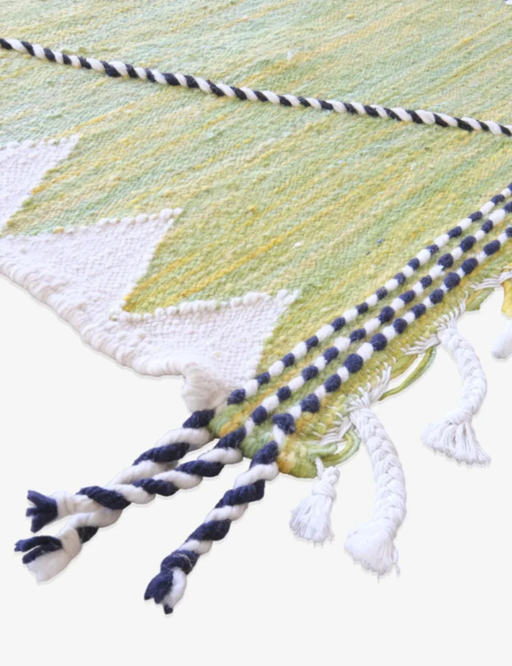 Moroccan Lemon Green Kilim Rug 10.1 x 6.4 ft / 307 x 196 cm - Surcoma