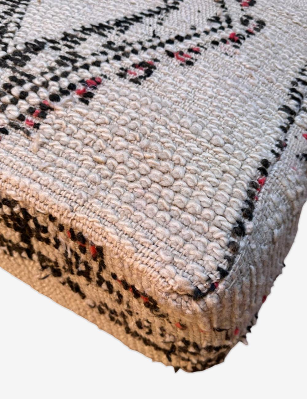 Moroccan Marmoucha Square Wool Pouf - Surcoma