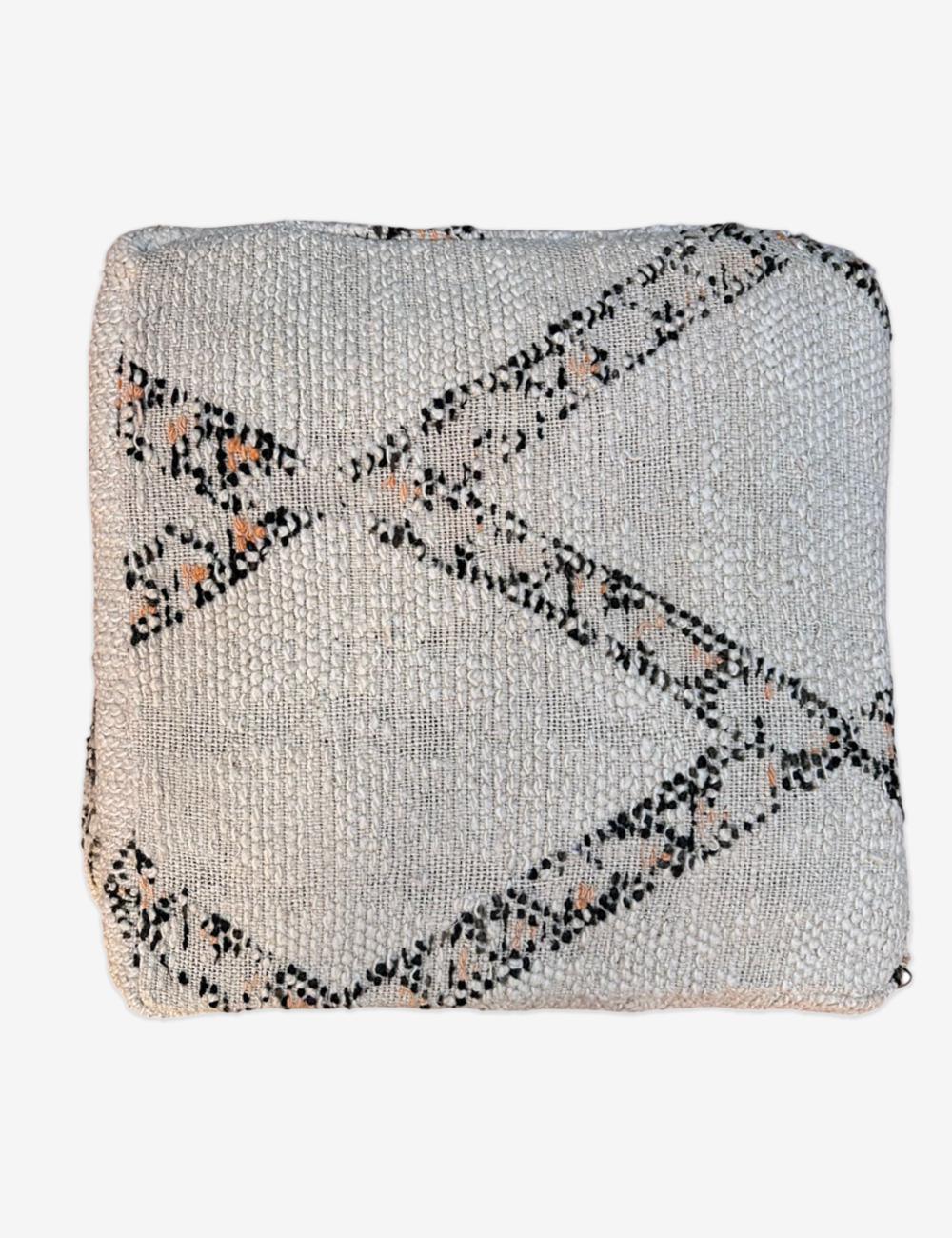 Moroccan Marmoucha Wool Pouf - Surcoma