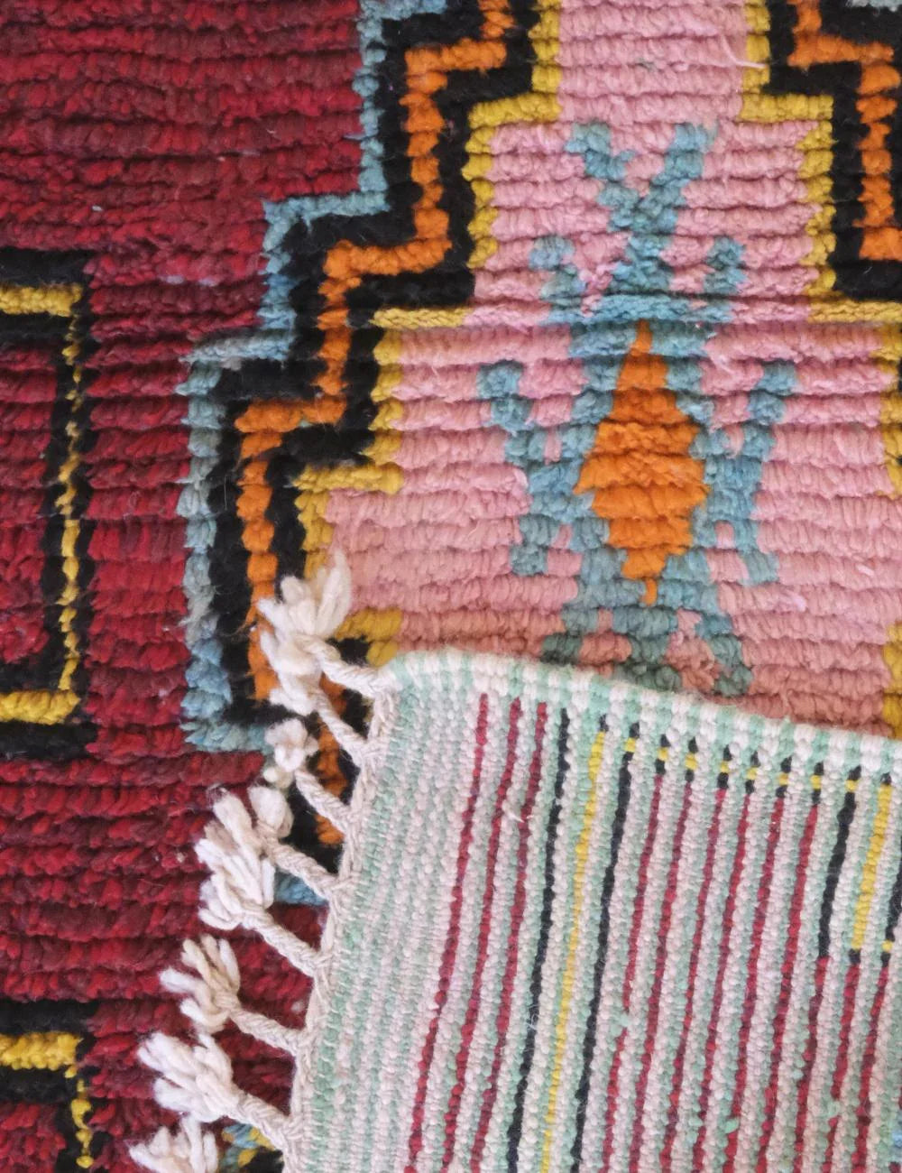 Moroccan Modern Boujad Runner Rug 12.9 x 2.8 ft / 394 x 87 cm - Surcoma