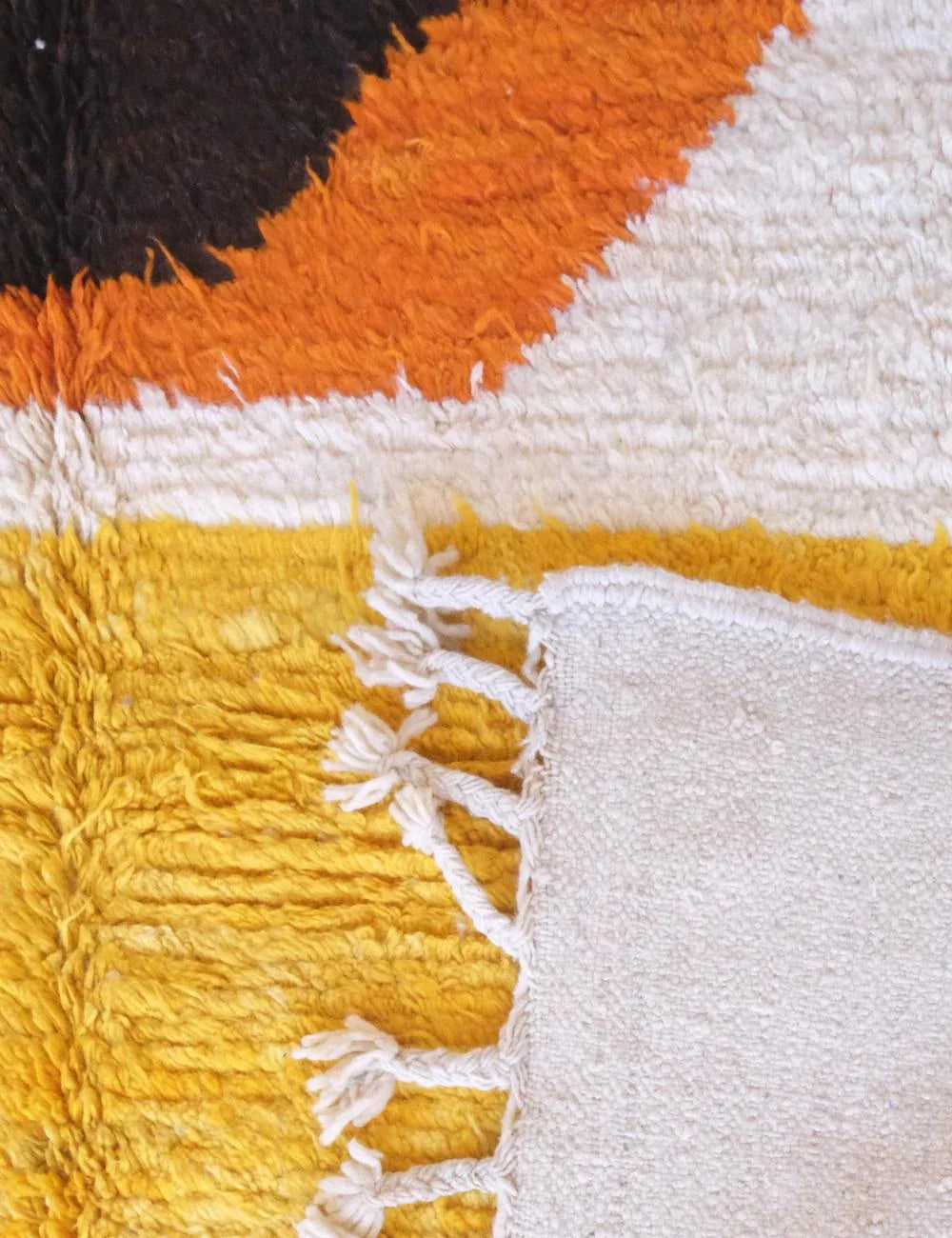Moroccan Pink and Yellow Wool Rug 9.3 x 6.1 ft / 282 x 186 cm - Surcoma