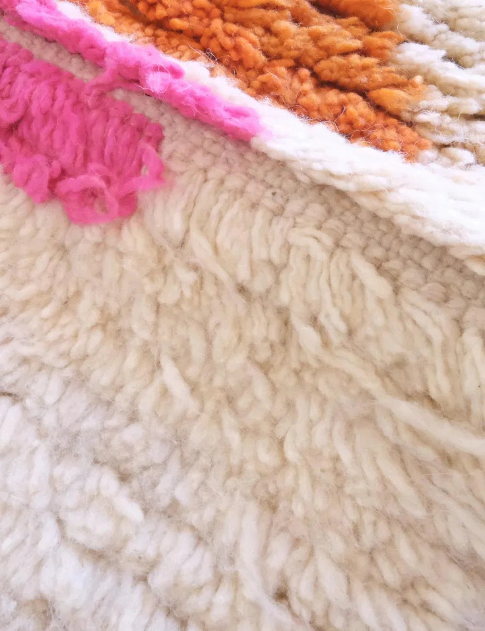 Moroccan Pink and Yellow Wool Rug 9.3 x 6.1 ft / 282 x 186 cm - Surcoma