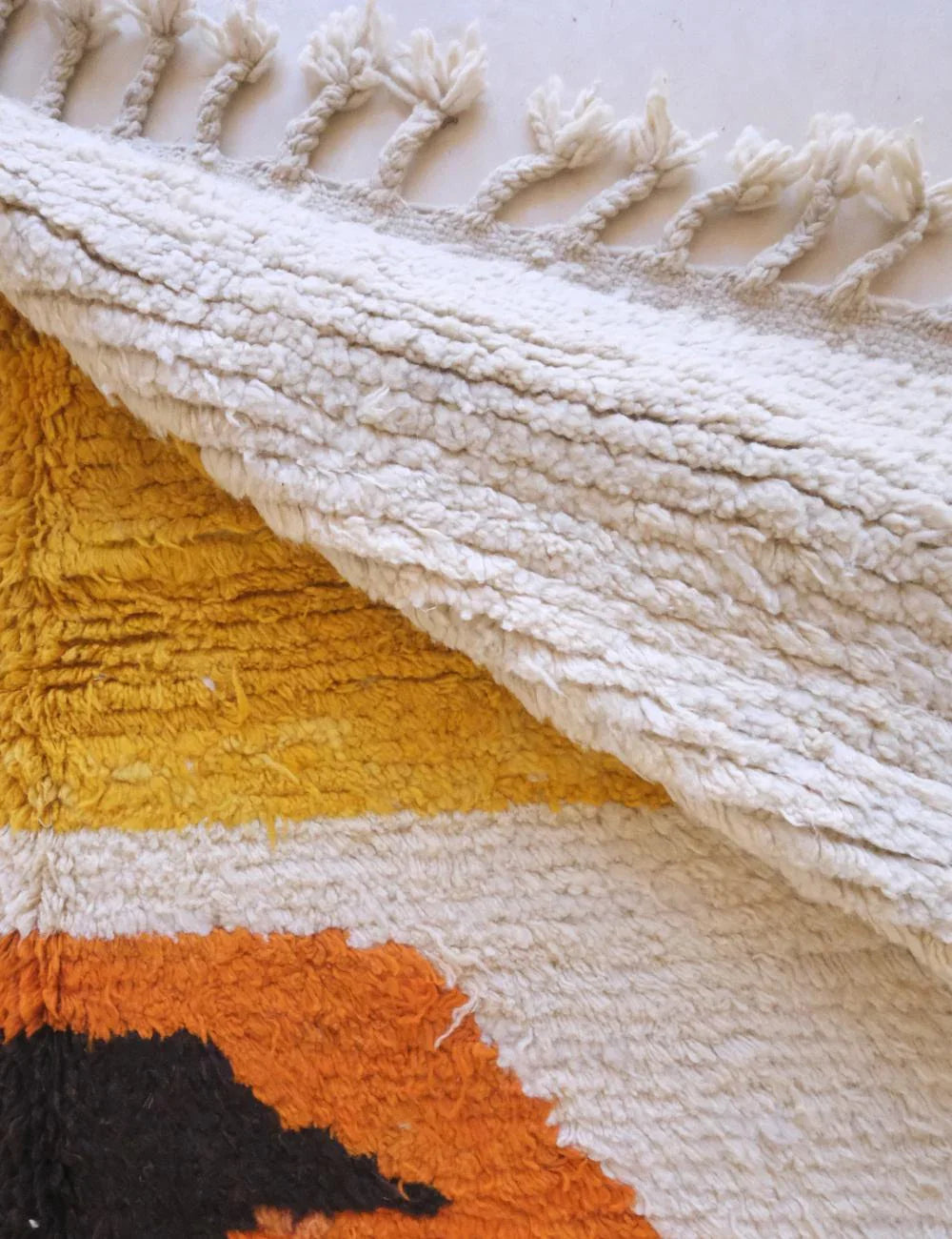 Moroccan Pink and Yellow Wool Rug 9.3 x 6.1 ft / 282 x 186 cm - Surcoma