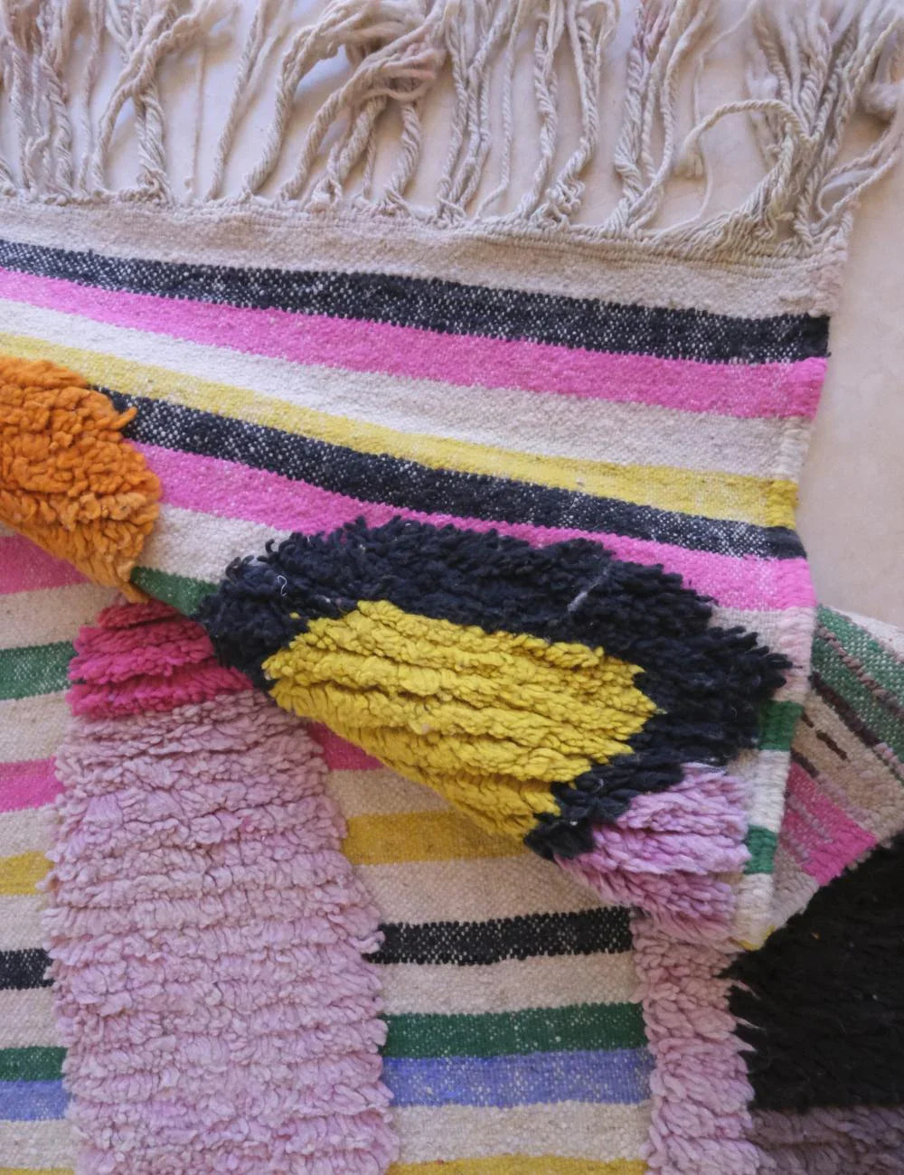 Moroccan Colorful Boujad Wool Rug 10.2 x 7 ft / 310 x 215 cm - Surcoma