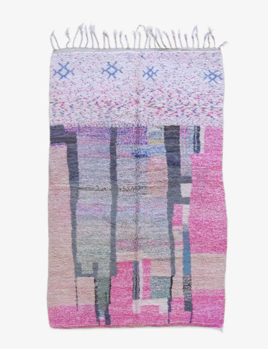 Moroccan Modern Pastel Wool Rug 9.3 x 5.6 ft / 284 x 172 cm - Surcoma