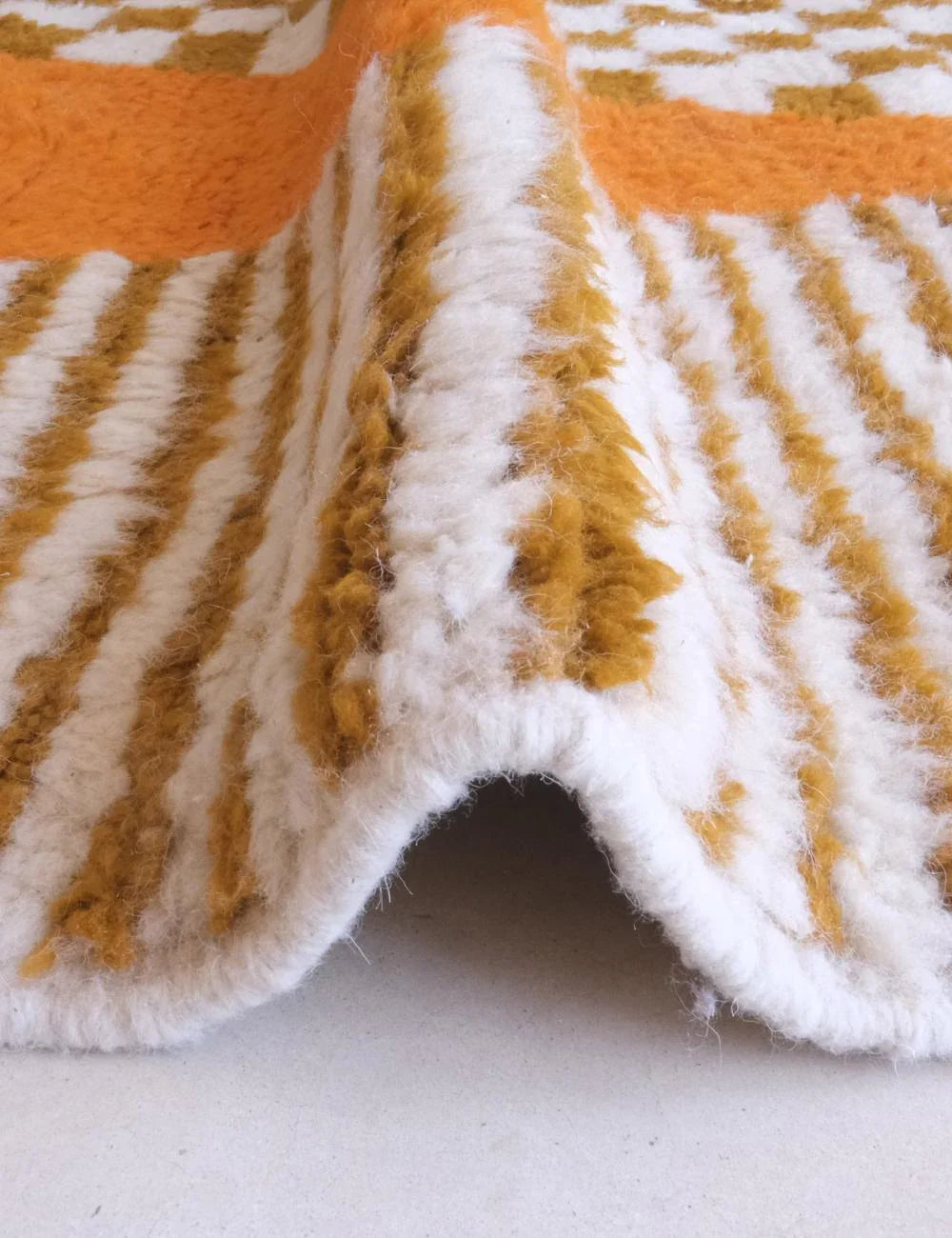 Moroccan Orange Handknotted Runner Rug 11.5 x 3.1 ft / 351 x 97 cm - Surcoma