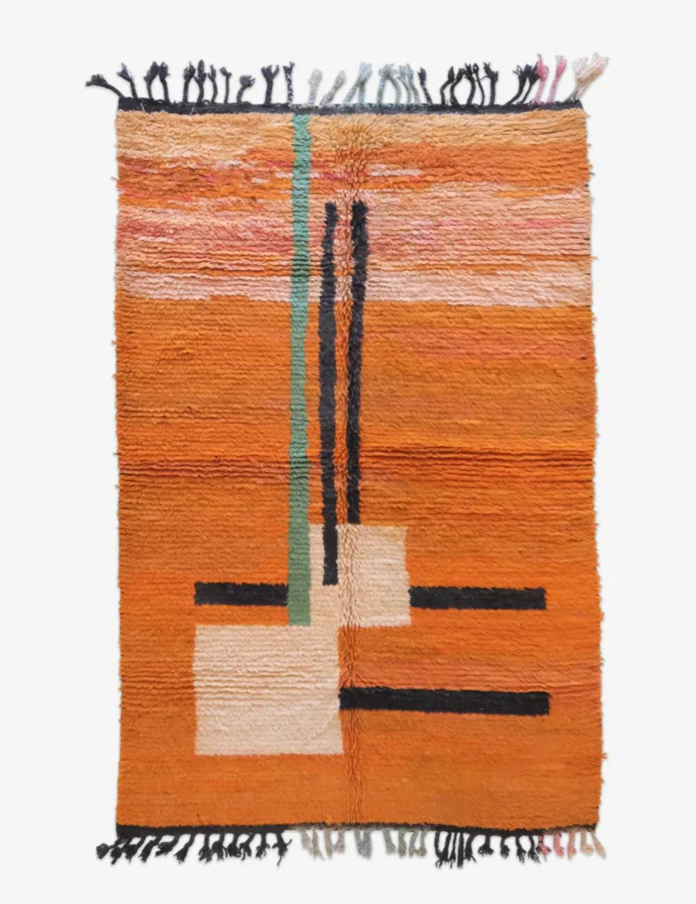 Moroccan Orange Wool Rug 9.1 x 5.7 ft / 276 x 176 cm - Surcoma