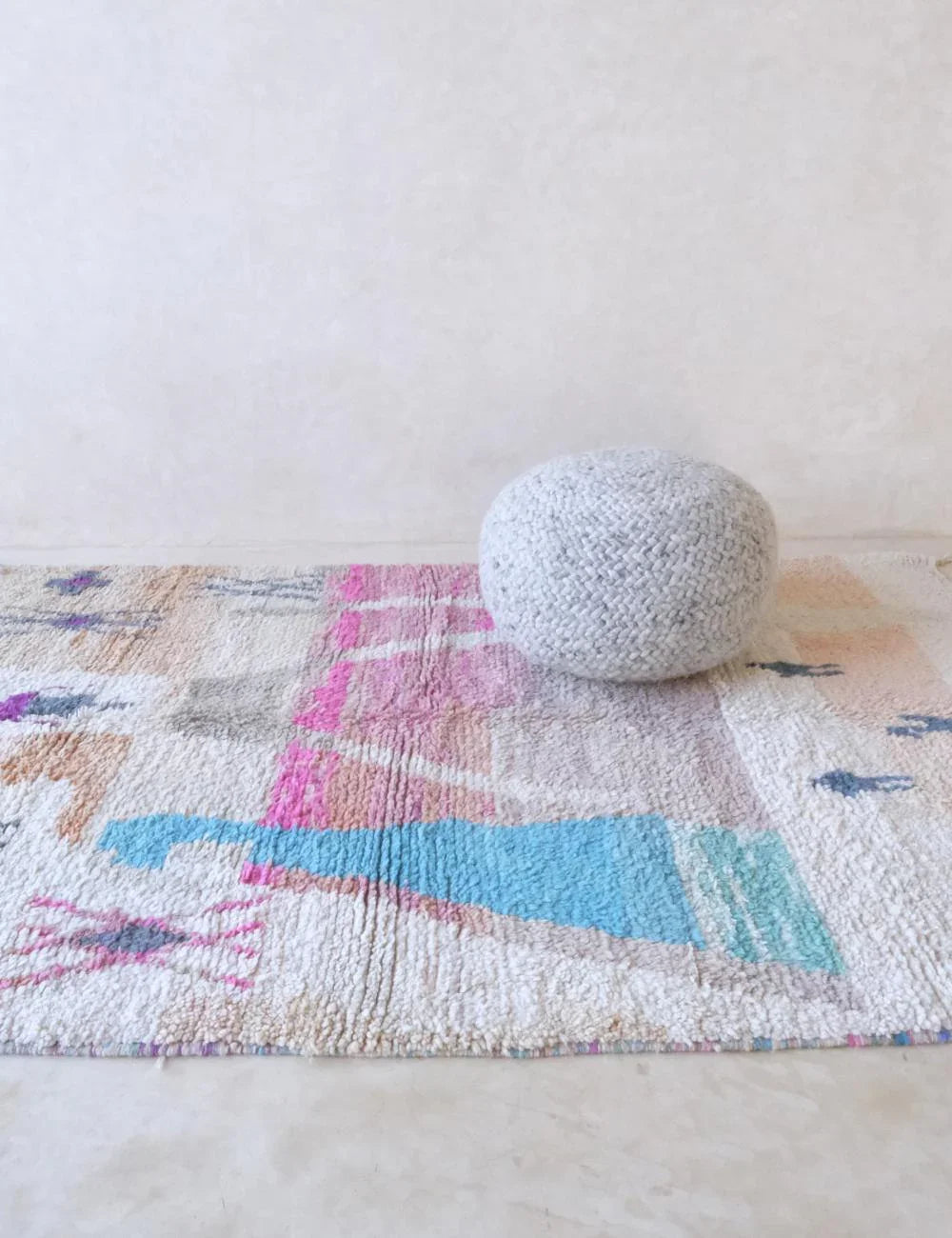 Moroccan Pastel Wool Rug 8.8 x 5.6 ft / 268 x 172 cm - Surcoma