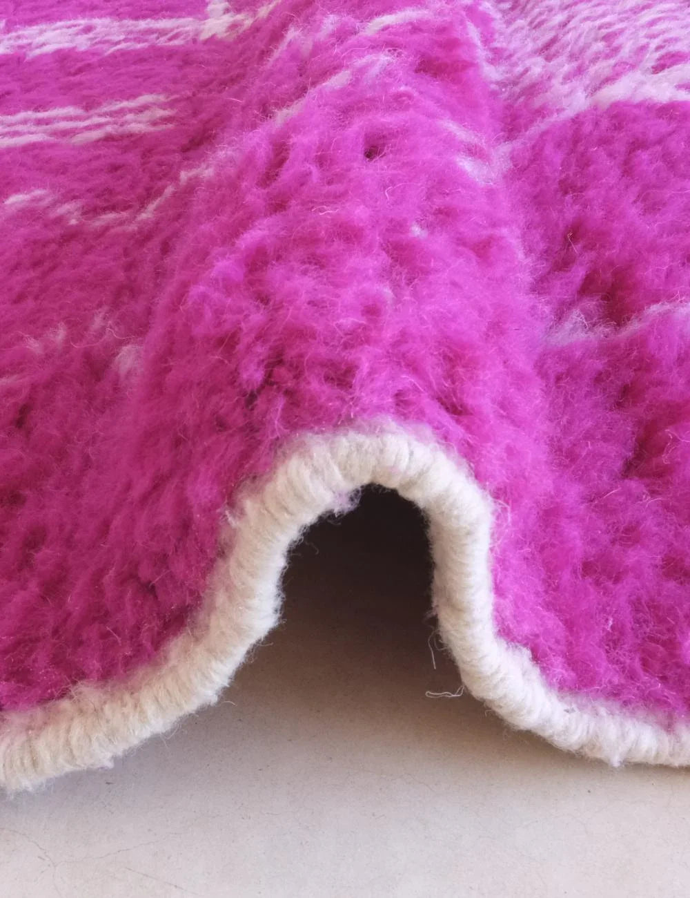 Moroccan Magenta Pink Square Wool Rug 6 x 6 ft / 183 x 183 cm - Surcoma