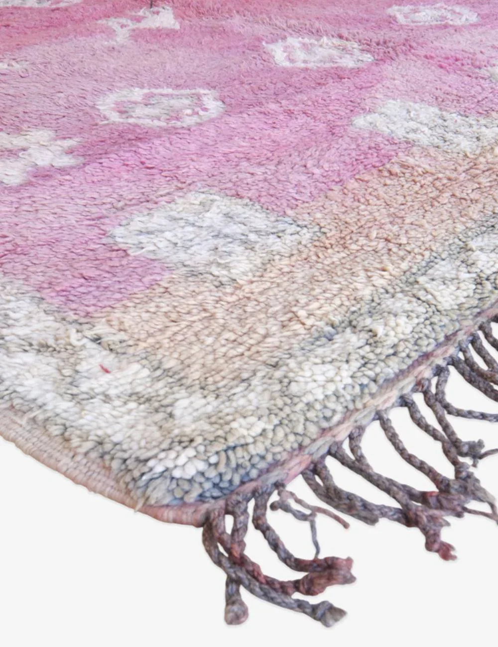 Moroccan Pink Wool Rug 12.6 x 6.7 ft / 385 x 206 cm - Surcoma