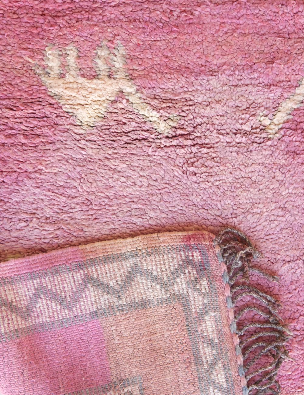 Moroccan Pink Wool Rug 12.6 x 6.7 ft / 385 x 206 cm - Surcoma