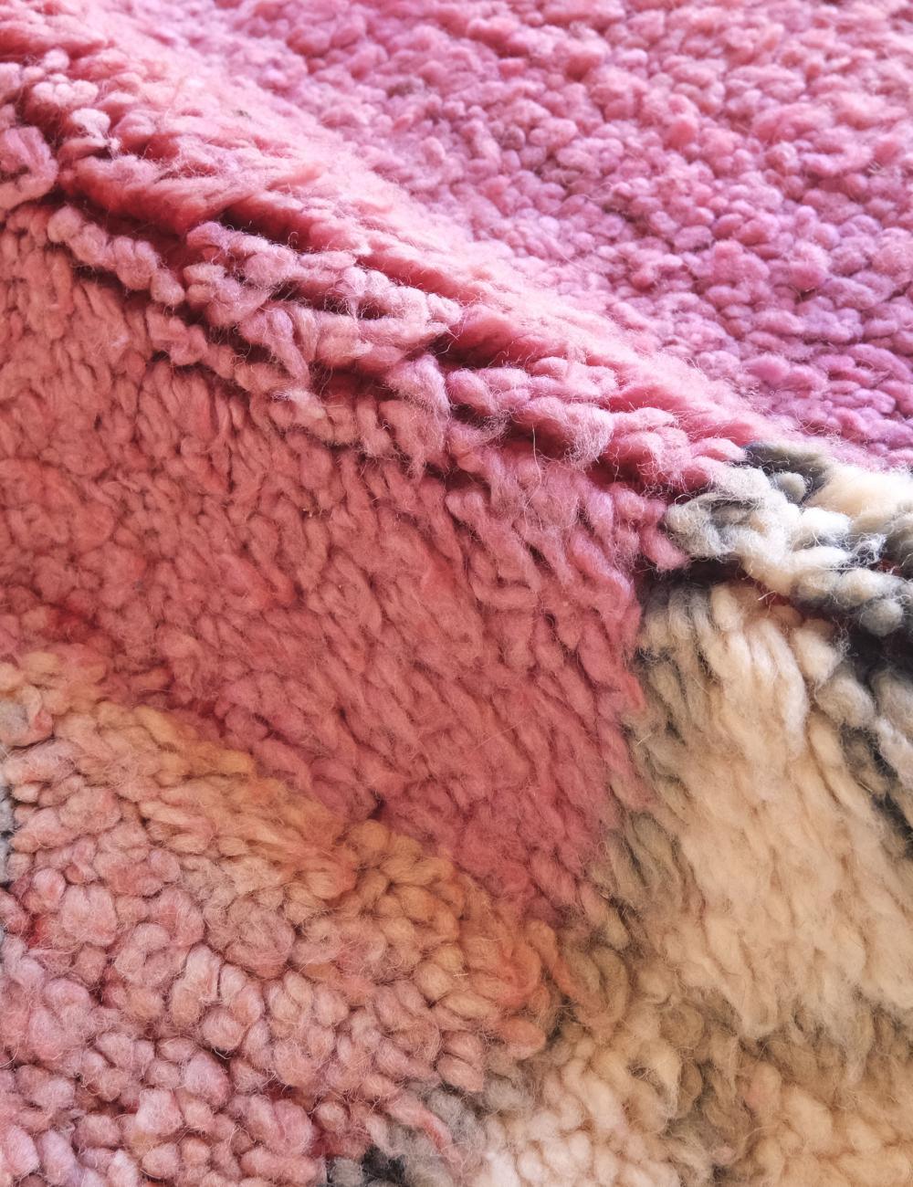 Moroccan Pink Wool Rug 12.6 x 6.7 ft / 385 x 206 cm - Surcoma