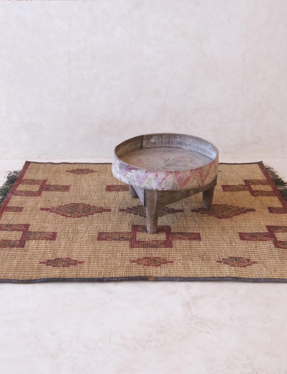 Small Mauritanian Tuareg Mat 3.6 x 3.11 ft / 107 x 121 cm - Surcoma