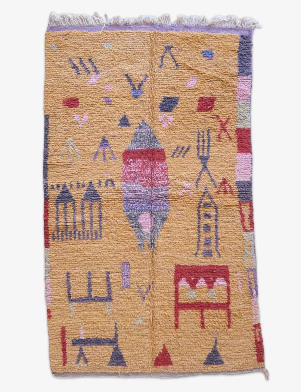Textile with abstract patterns on a beige background