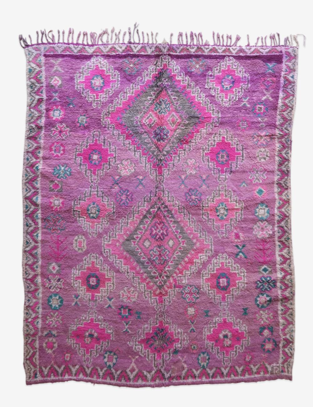 Purple Moroccan Wool Rug 9 x 7 ft / 275 x 214 cm - Surcoma