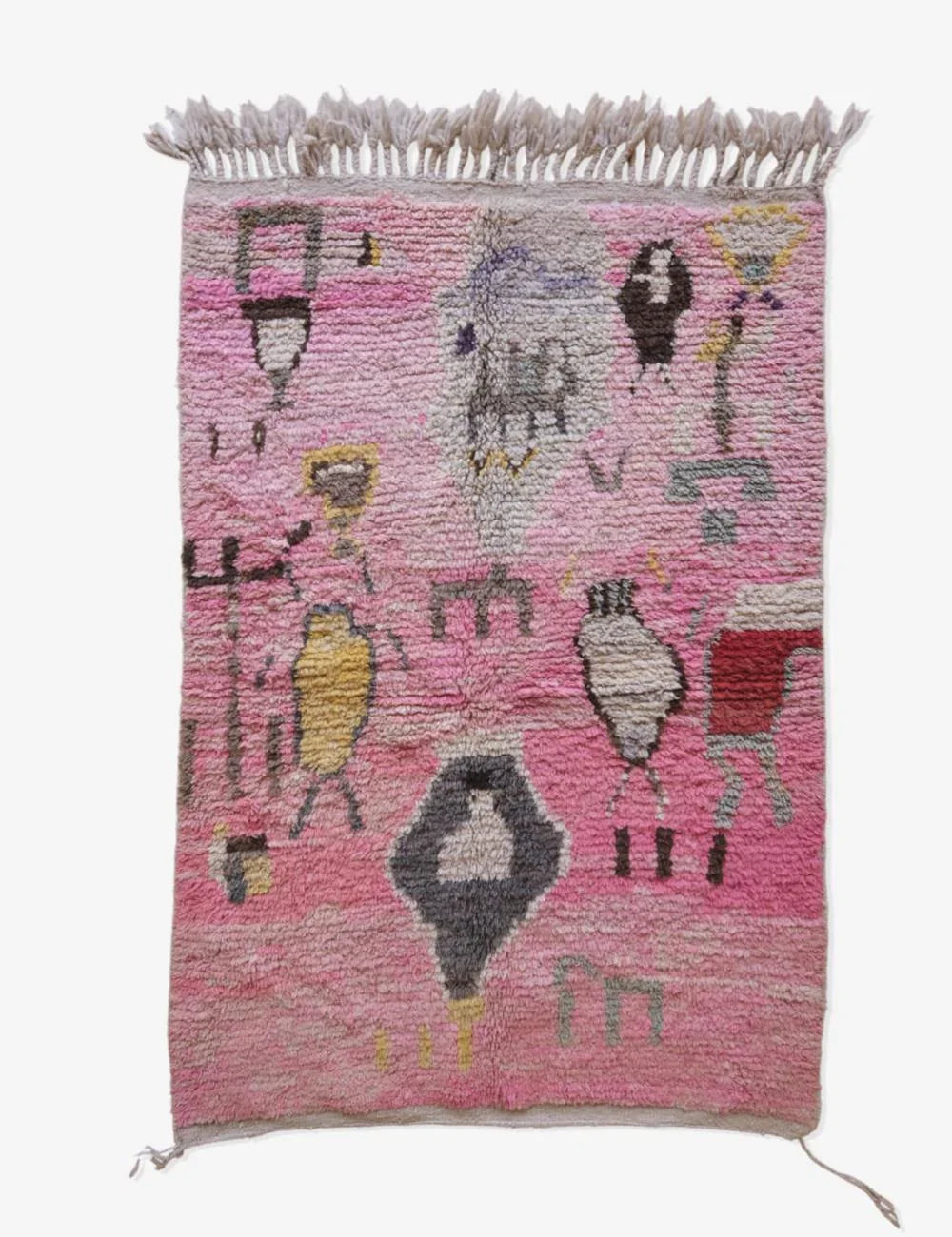 Pink Moroccan Abstract Rug 5.7 x 4 ft / 173 x 124 cm - Surcoma