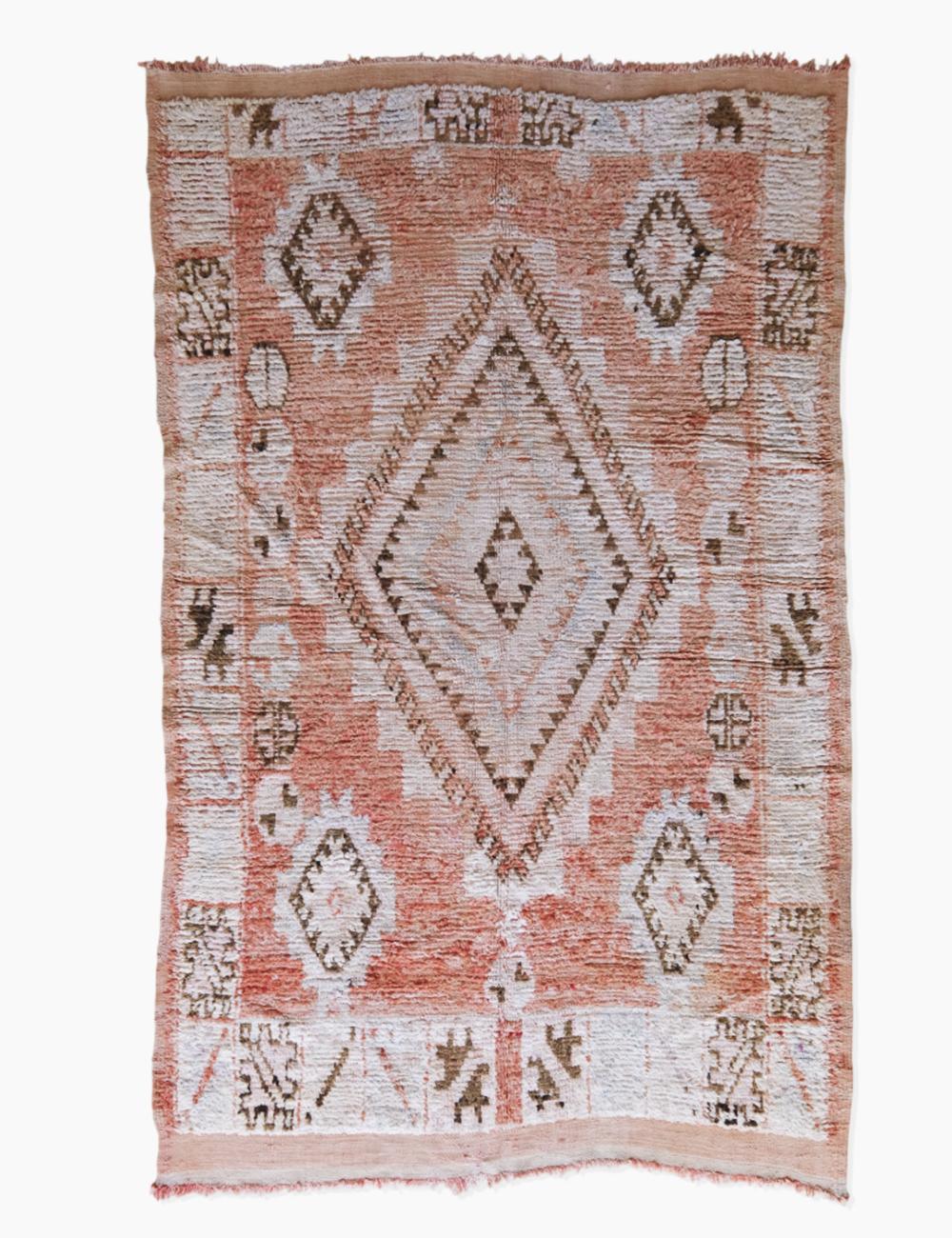 Boujad Moroccan Coral Pink Rug 8.6 x 5.3 ft / 263 x 164 cm - Surcoma