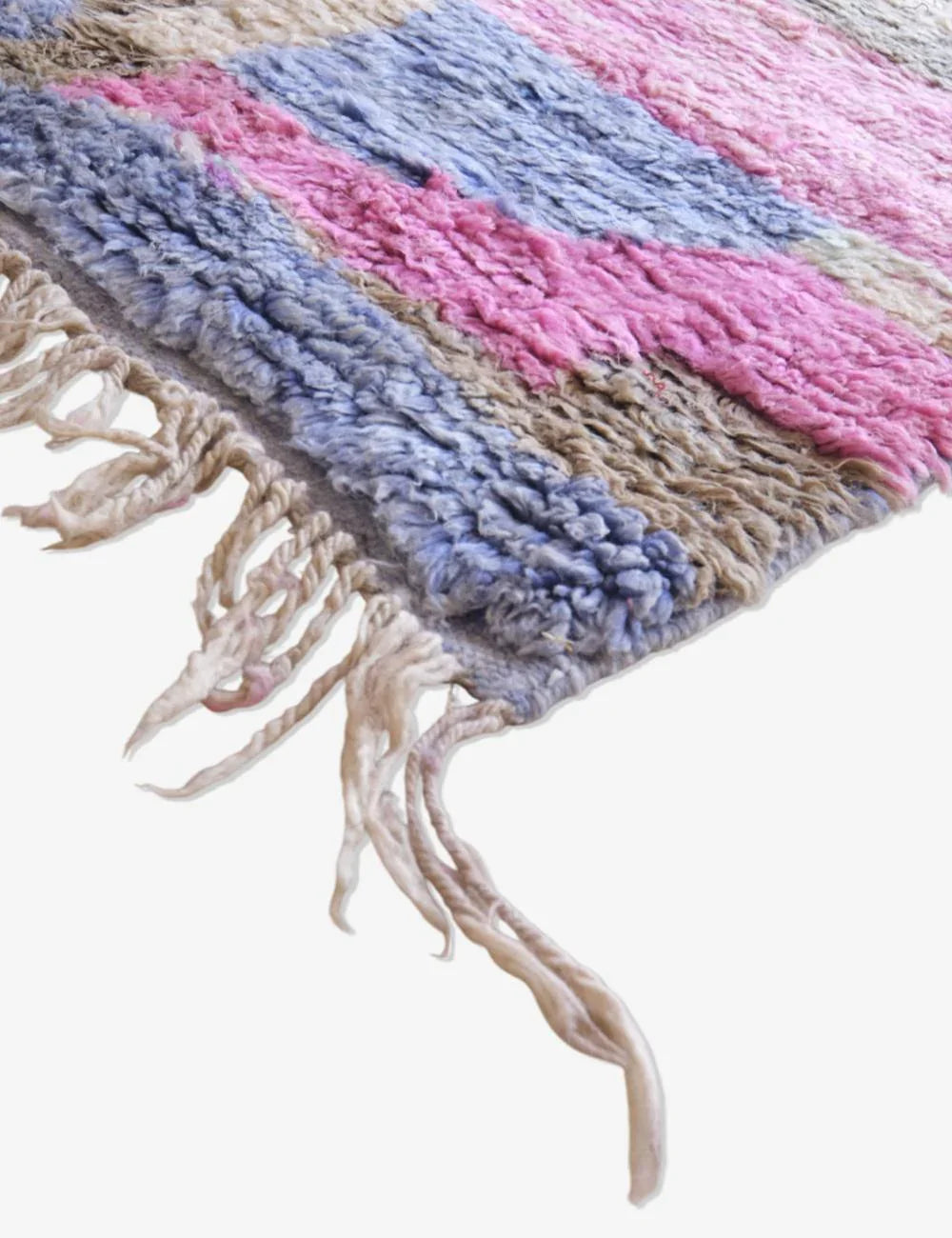 Moroccan Pastel Wool Rug 6.2 x 4.4 ft / 188 x 137 cm - Surcoma
