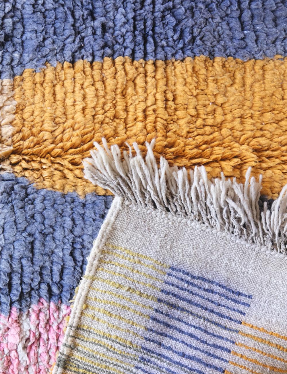 Boujad Moroccan Wool Rug 6.6 x 5.6 ft / 200 x 173 cm - Surcoma