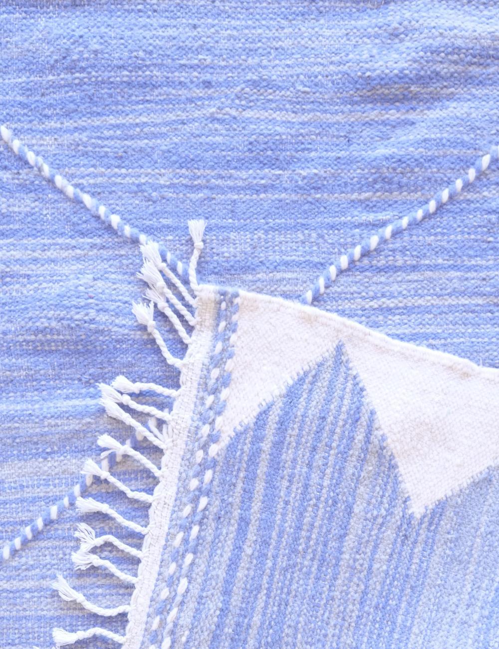 Blue Kilim Moroccan Rug 10.2 x 6.6 ft / 311 x 203 cm - Surcoma