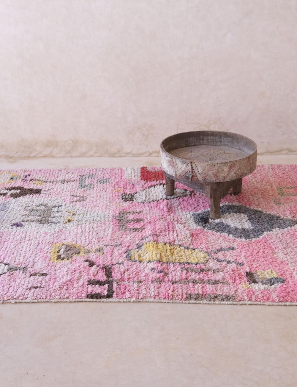 Pink Moroccan Abstract Rug 5.7 x 4 ft / 173 x 124 cm - Surcoma