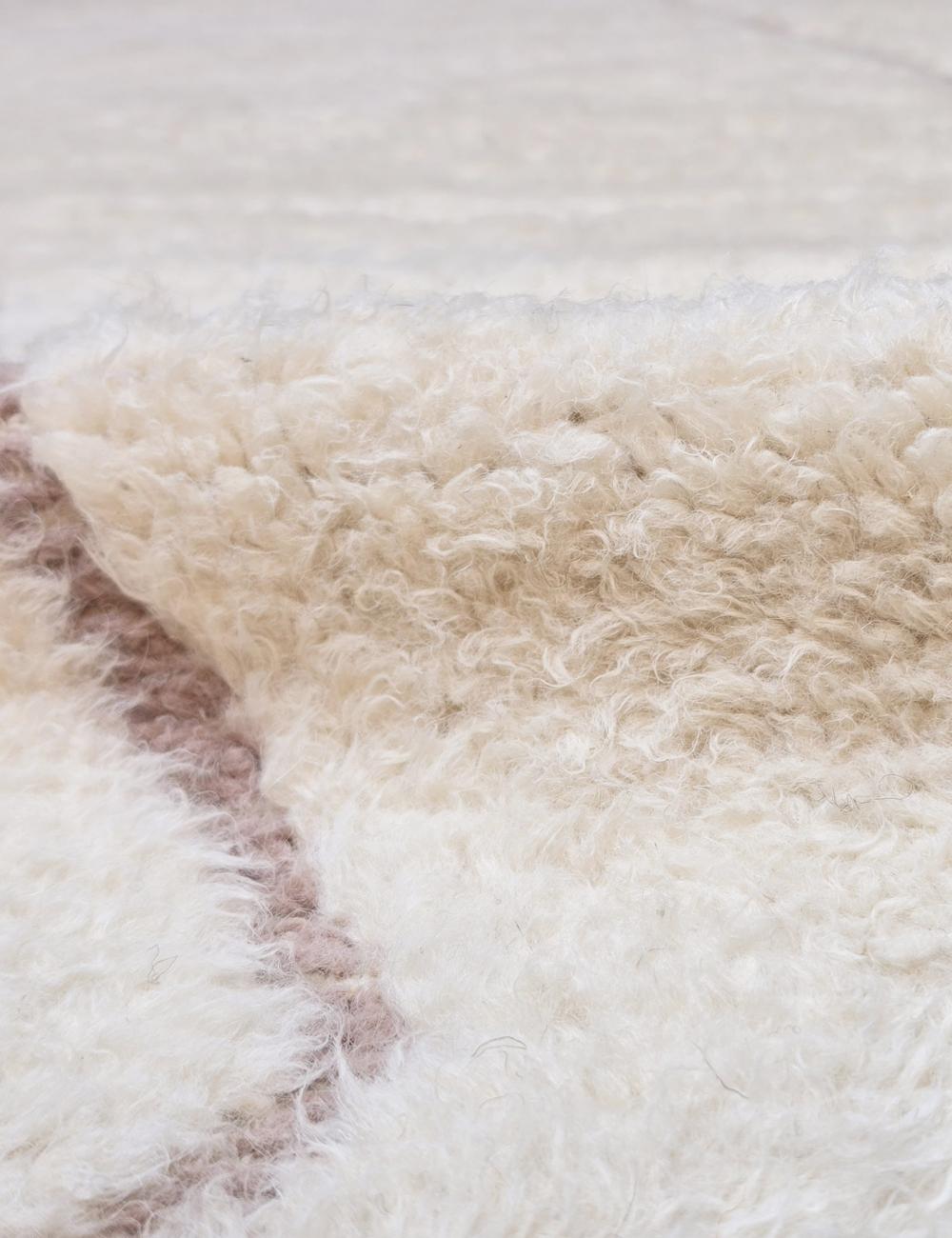Modern White and Pink Moroccan Rug 9.6 x 8.4 ft / 292 x 256 cm