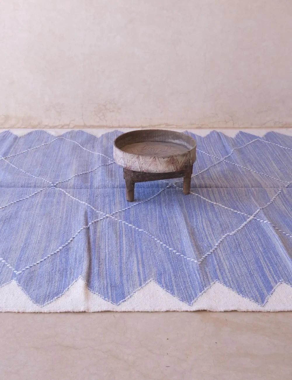 Blue Kilim Moroccan Rug 10.2 x 6.6 ft / 311 x 203 cm - Surcoma