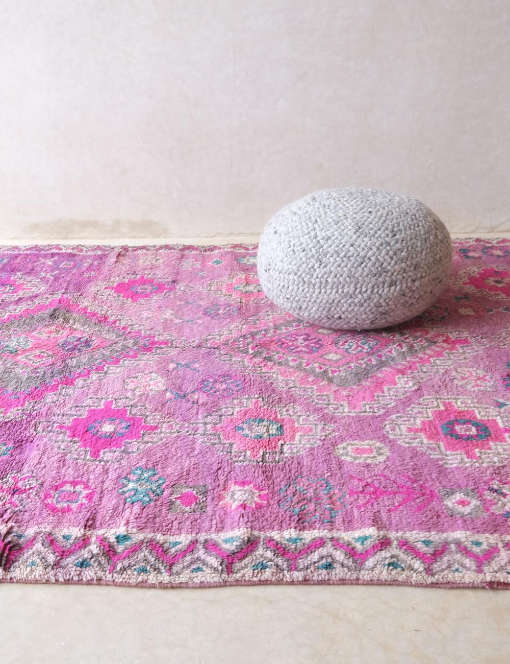 Purple Moroccan Wool Rug 9 x 7 ft / 275 x 214 cm - Surcoma
