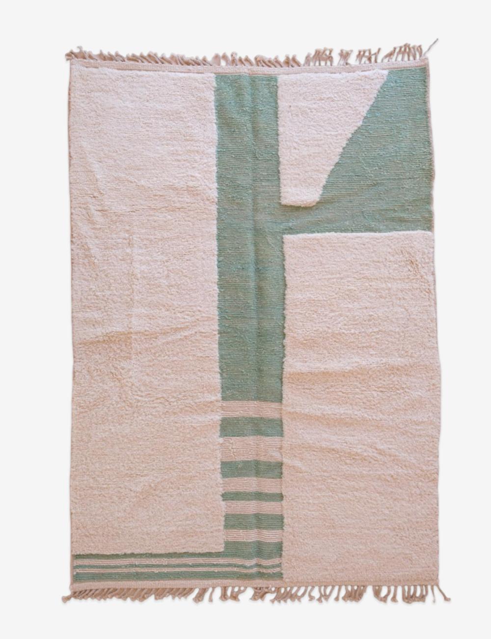 Custom Moroccan Sage Green Modern Rug - Surcoma