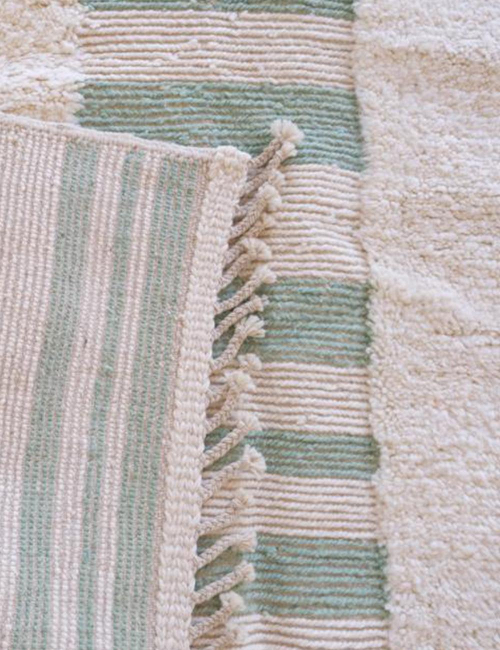 Custom Moroccan Sage Green Modern Rug - Surcoma