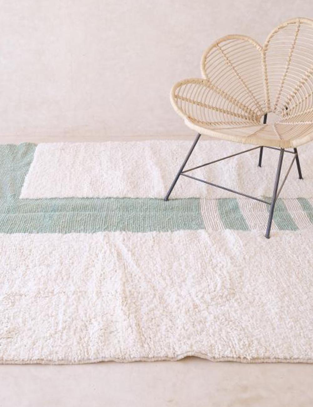 Custom Moroccan Sage Green Modern Rug - Surcoma