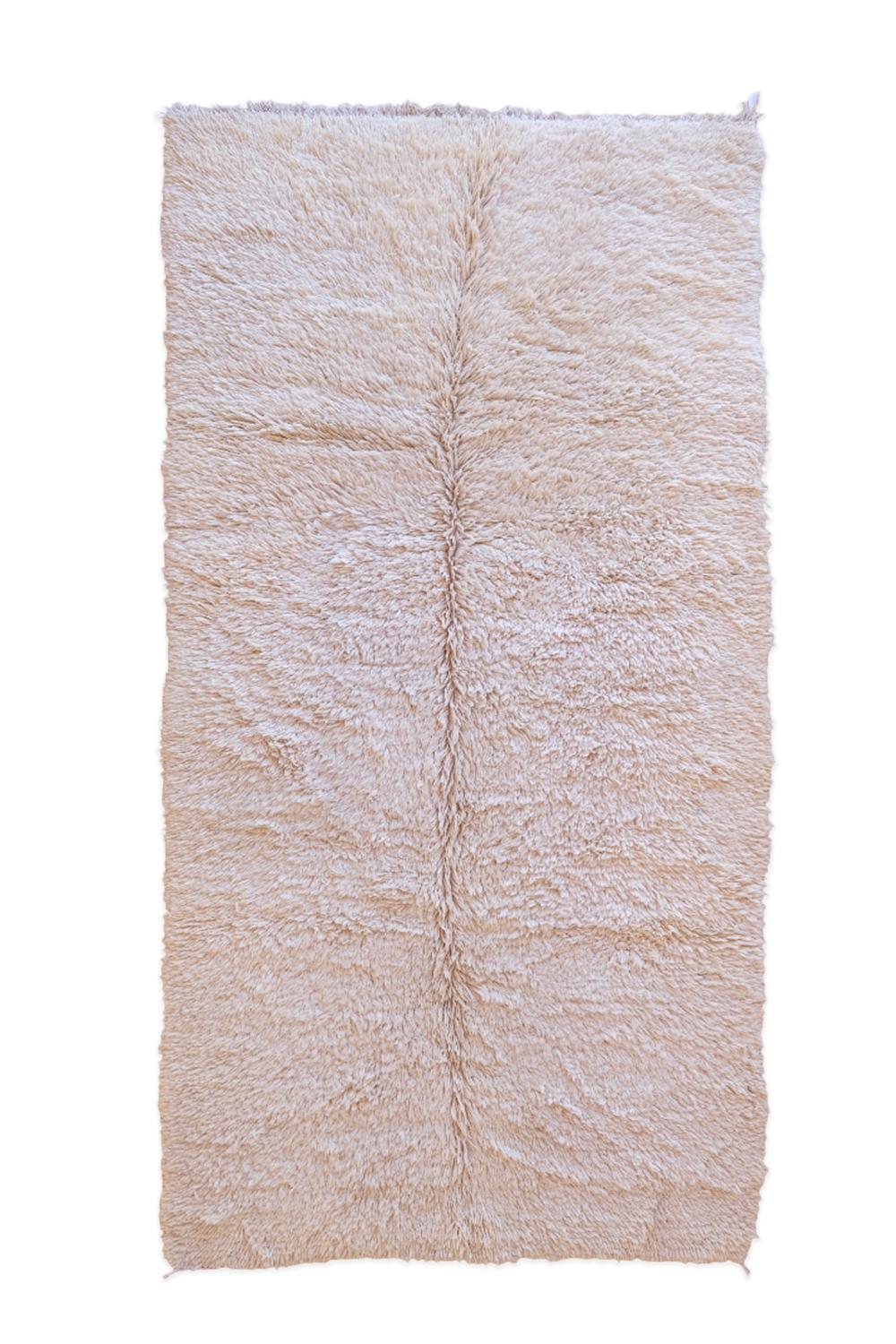 Moroccan Solid White Rug 9.2 x 4.7 ft / 280 x 144 cm - Surcoma