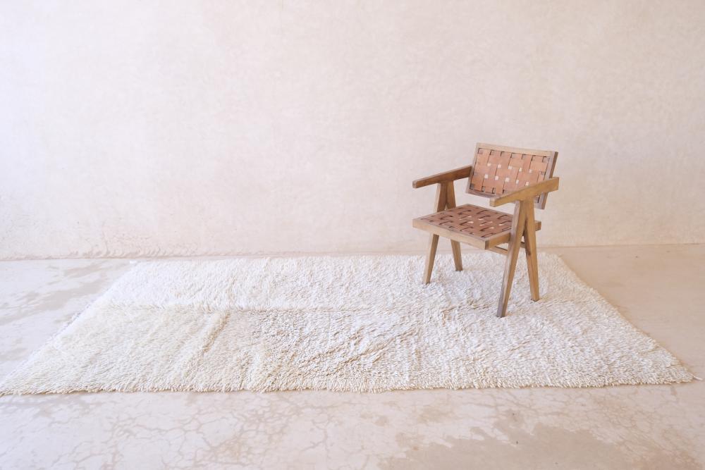 Moroccan Solid White Rug 9.2 x 4.7 ft / 280 x 144 cm - Surcoma