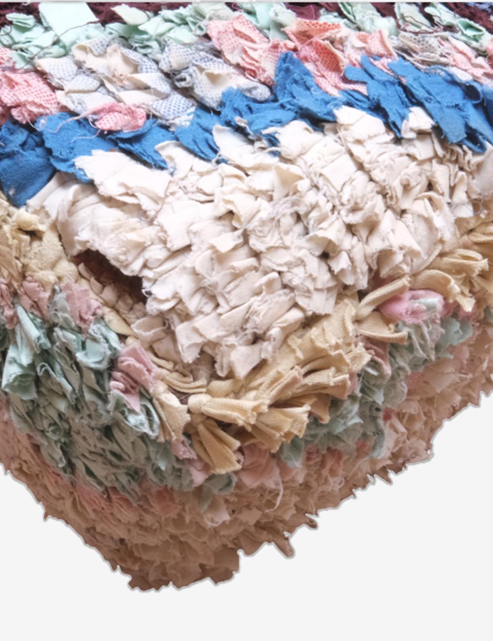 Moroccan Boucherouite Square Floor Cushion - Surcoma