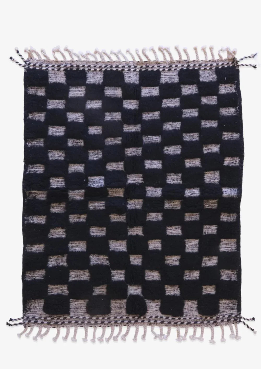 Moroccan Textured Checkerboard Rug 5 x 4 ft / 151 x 124 cm - Surcoma