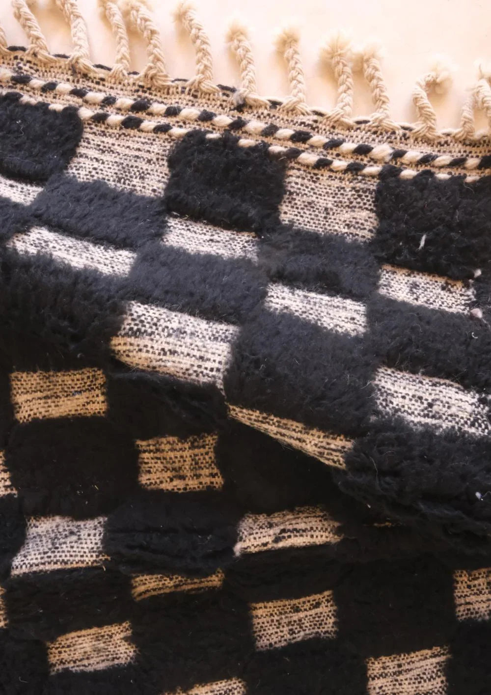 Moroccan Textured Checkerboard Rug 5 x 4 ft / 151 x 124 cm - Surcoma