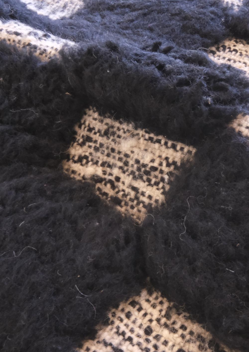 Moroccan Textured Checkerboard Rug 5 x 4 ft / 151 x 124 cm