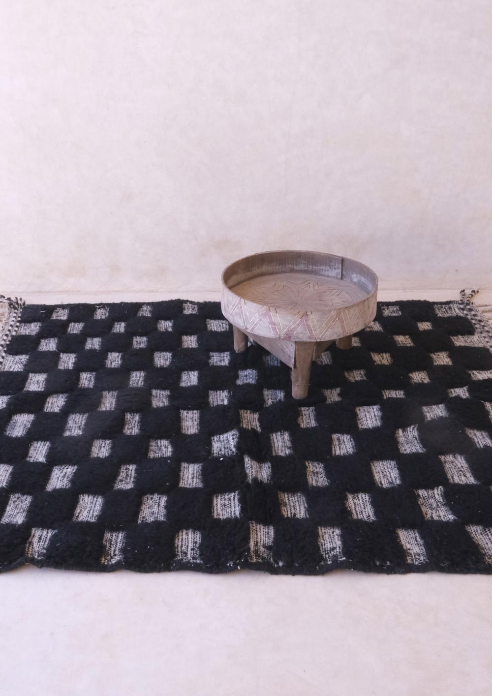 Moroccan Textured Checkerboard Rug 5 x 4 ft / 151 x 124 cm