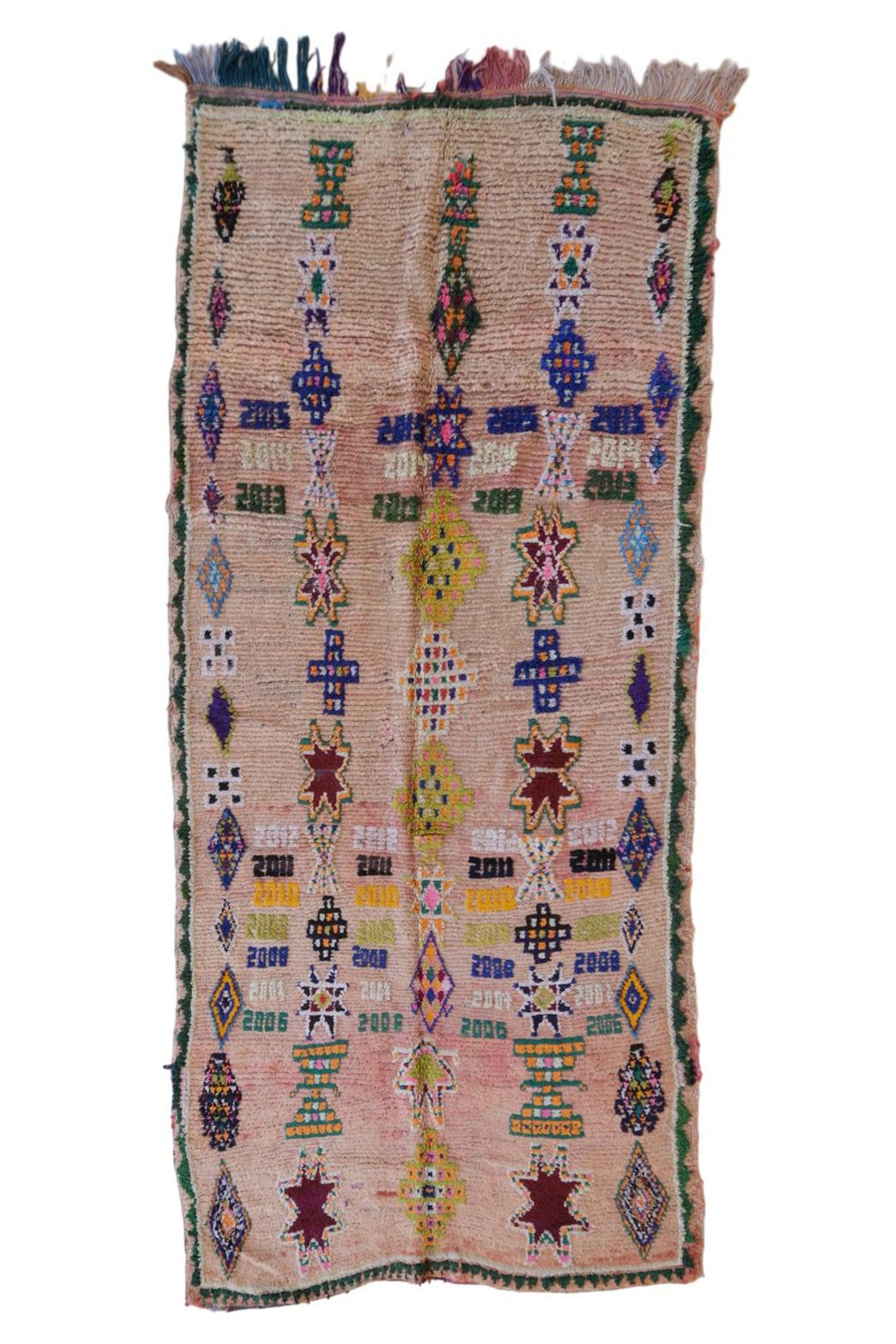 Moroccan Berber Wool Rug 8.3 x 3.8 ft / 252 x 118 cm - Surcoma