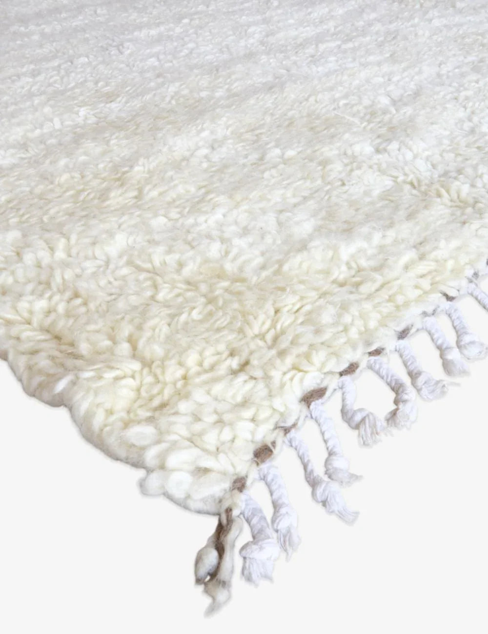 Moroccan White Beni Ourain Kilim Rug 9.6 x 6.2 ft / 292 x 191 cm - Surcoma