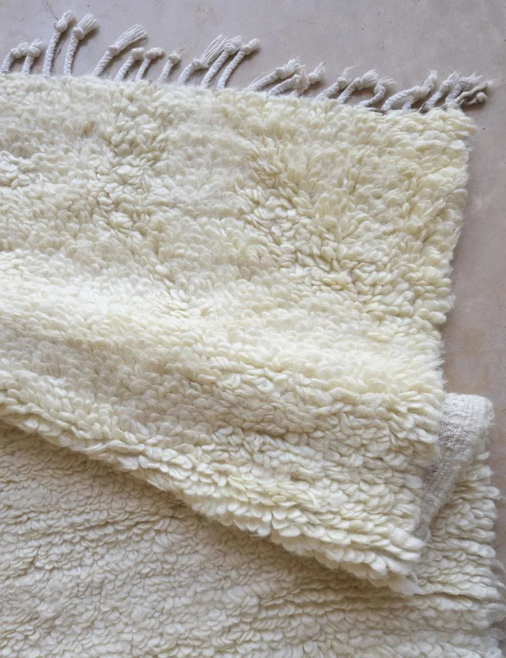 Moroccan White Beni Ourain Kilim Rug 9.6 x 6.2 ft / 292 x 191 cm - Surcoma