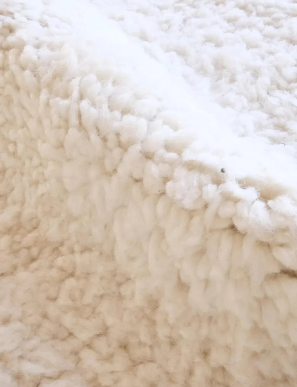 Moroccan White Solid Wool Rug 7.9 x 5.2 ft / 240 x 161 cm - Surcoma