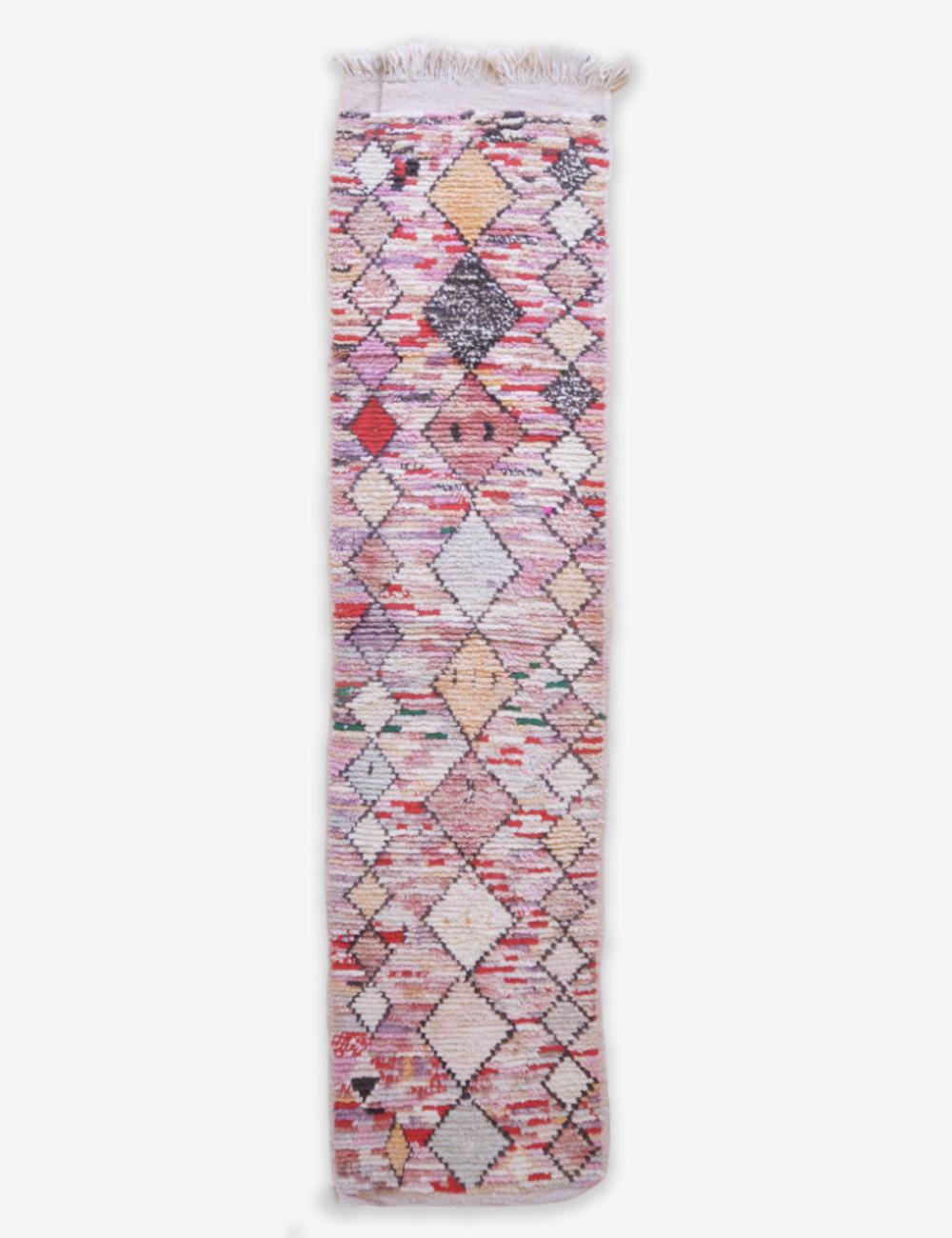 Moroccan Neutral Runner Rug 9.7 x 2.3 ft / 295 x 70 cm