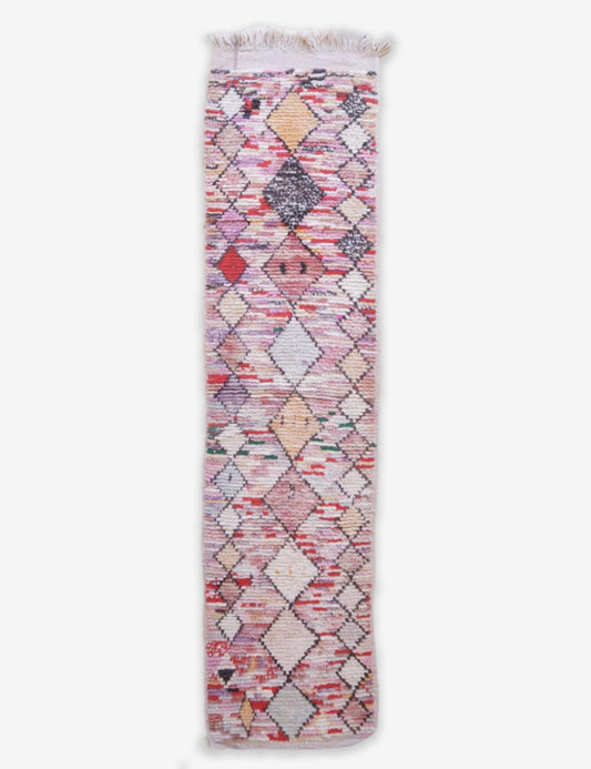 Moroccan Neutral Runner Rug 9.7 x 2.3 ft / 295 x 70 cm