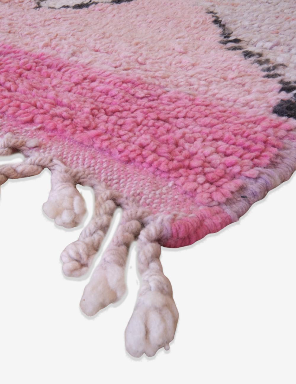 Pink Moroccan Wool Rug 9.2 x 6.1 ft / 281 x 187 cm