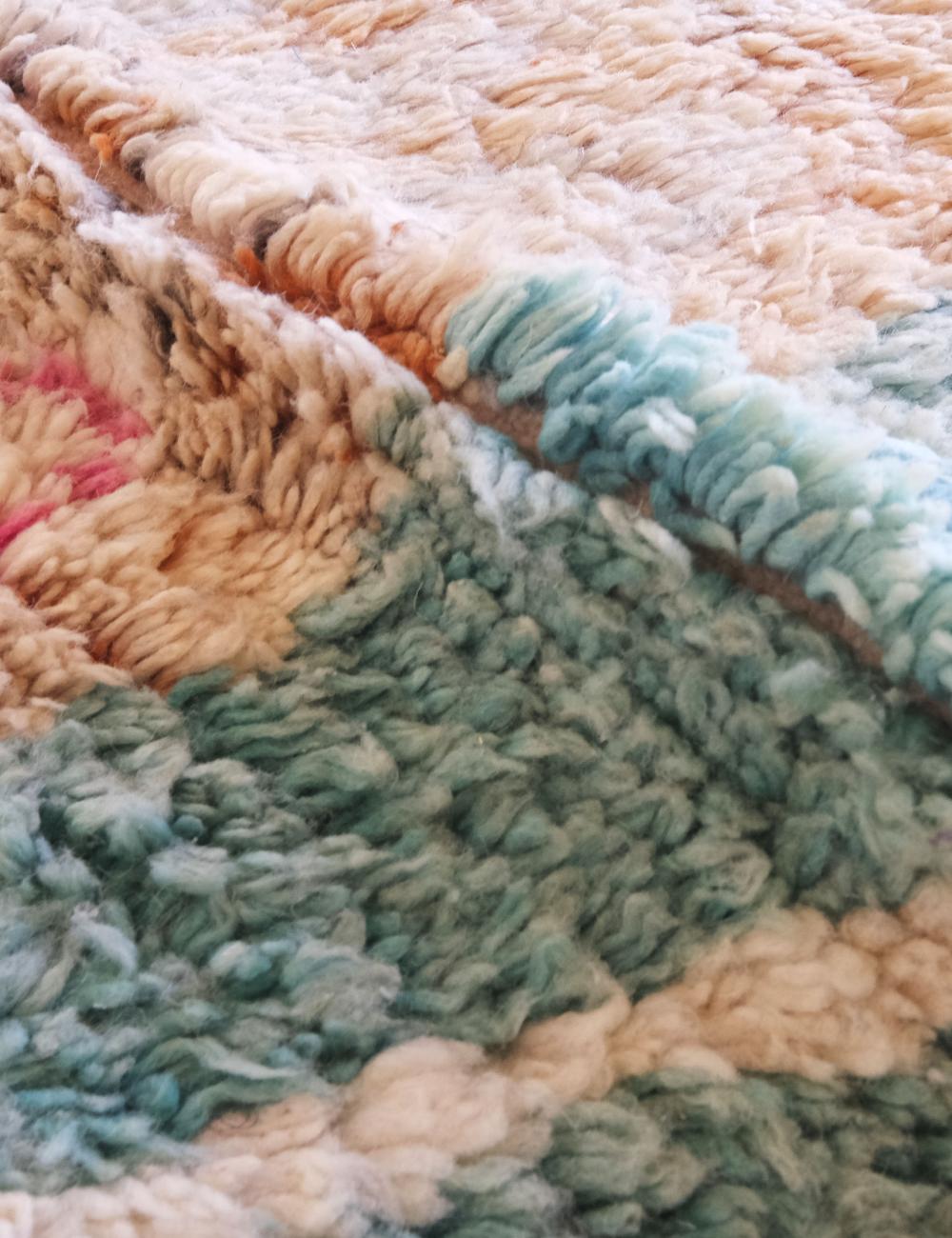 Teal and Neutral Rug 8.6 x 5.3 ft / 263 x 162 cm